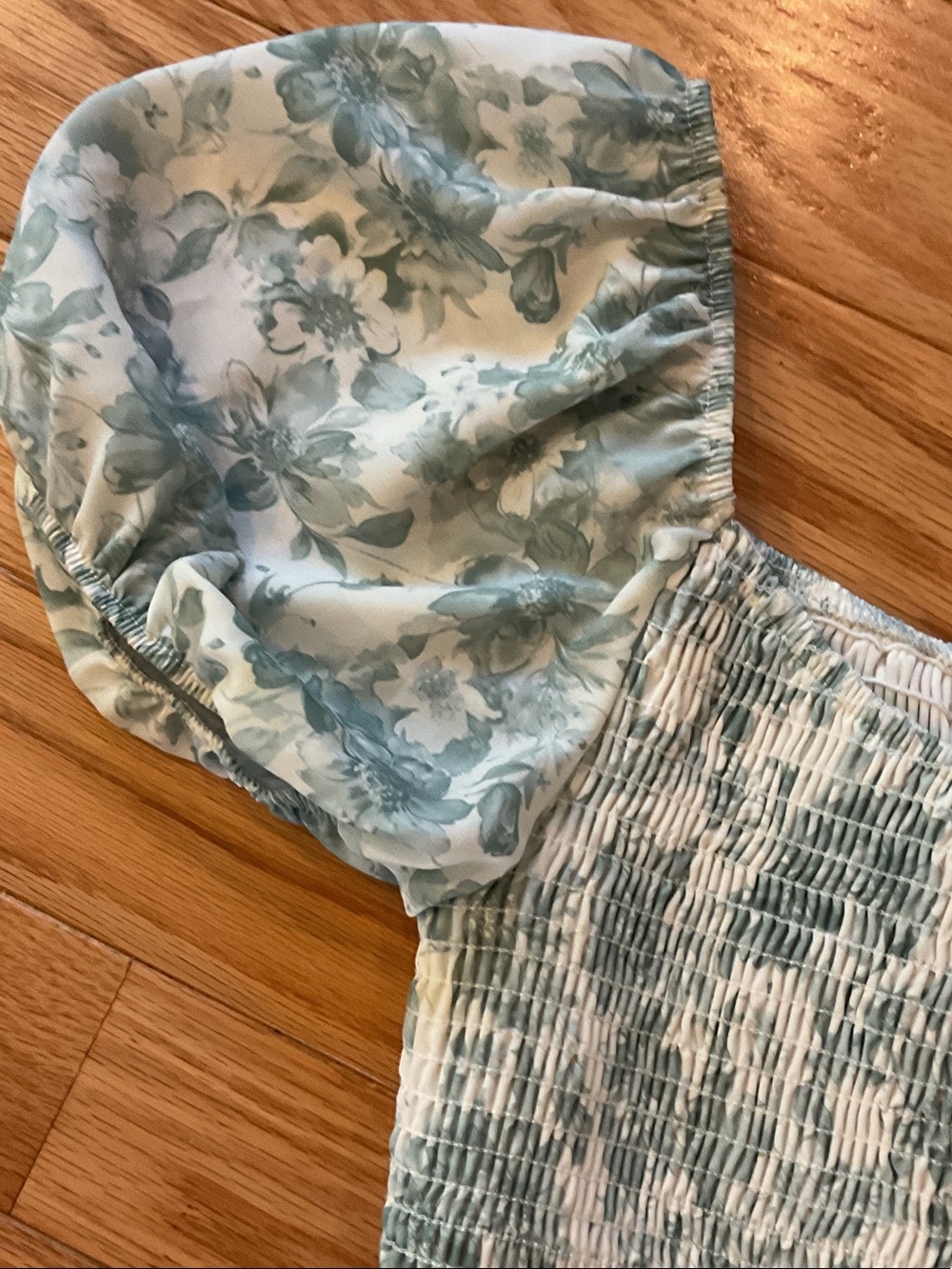 ALTAR’D STATE Smocked Scoop Neck Floral Mini Dress Mint Green NWOT XL ruffles - Picture 8 of 14